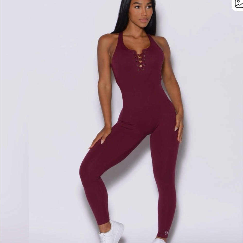 Bombshell Sportswear Deep Burgundy Jumpsuit